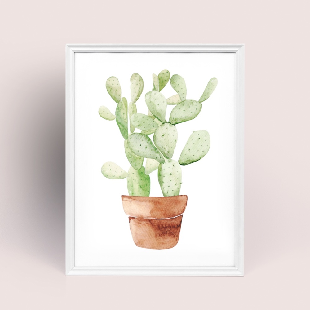 Wall Art Watercolor Cactus Plant Illustration Print Poster Unframed - Picture 9 of 9